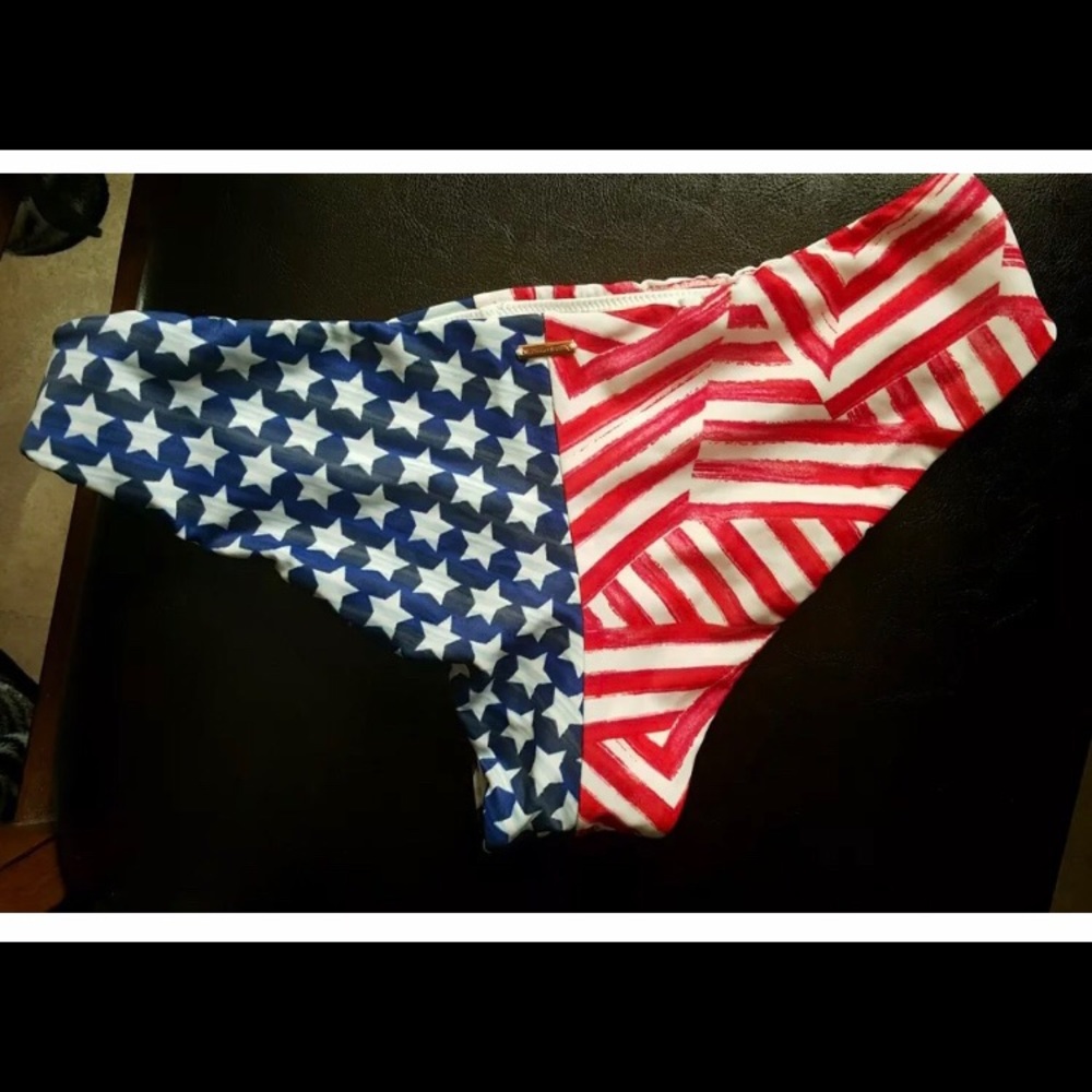 Victoria Secret Stars/Stripes Swim Bottoms! -Small